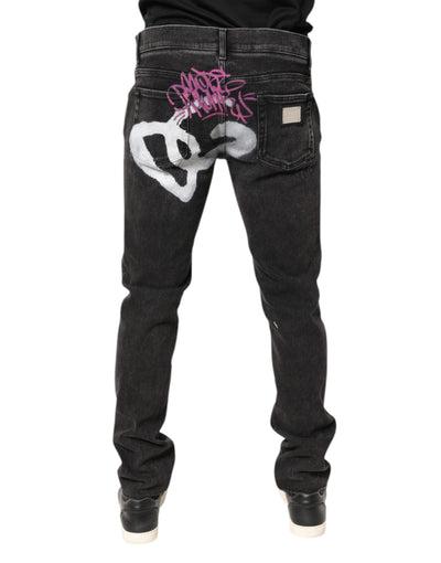 Jean skinny en coton délavé gris Dolce &amp; Gabbana