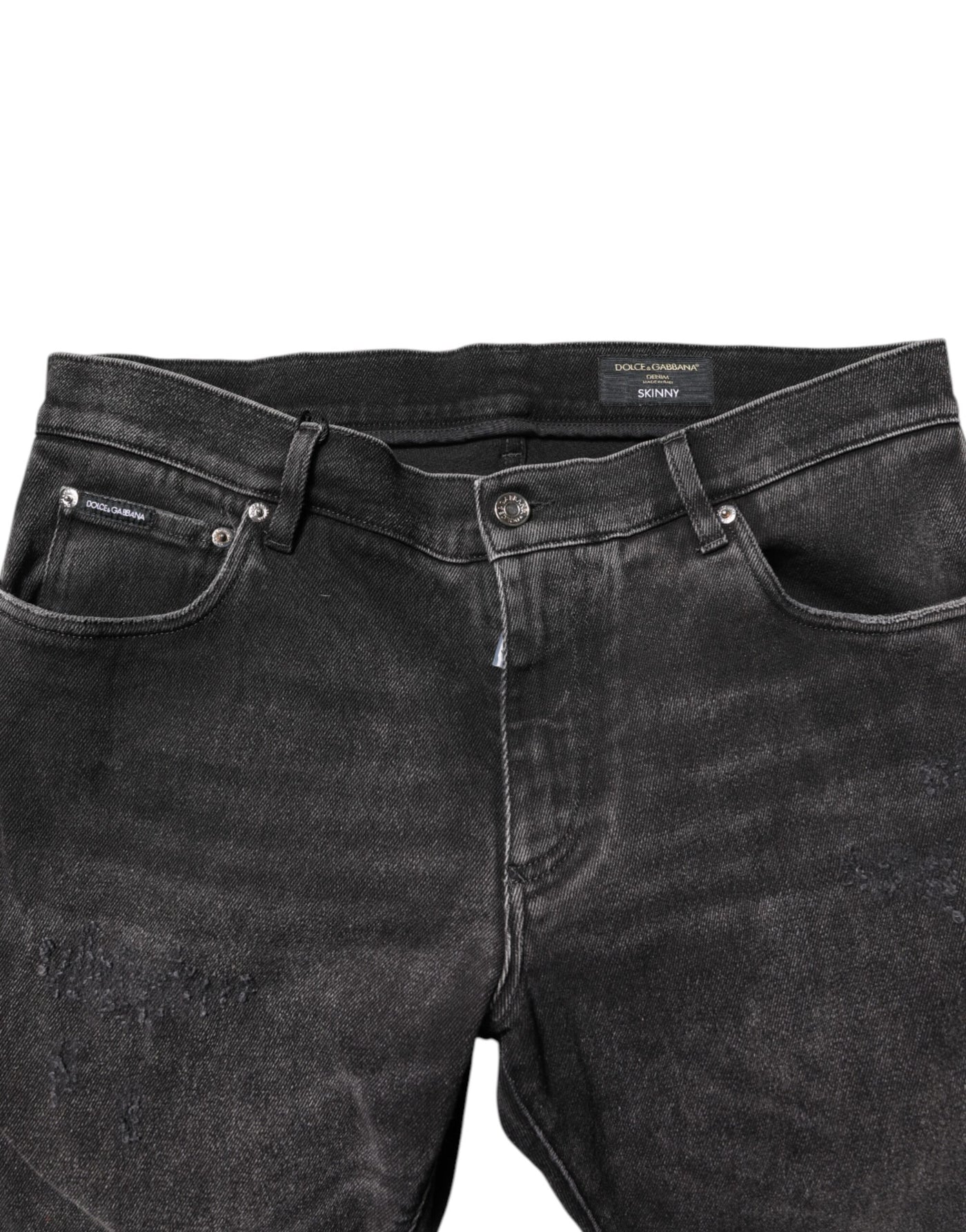 Jean skinny en coton délavé gris Dolce &amp; Gabbana