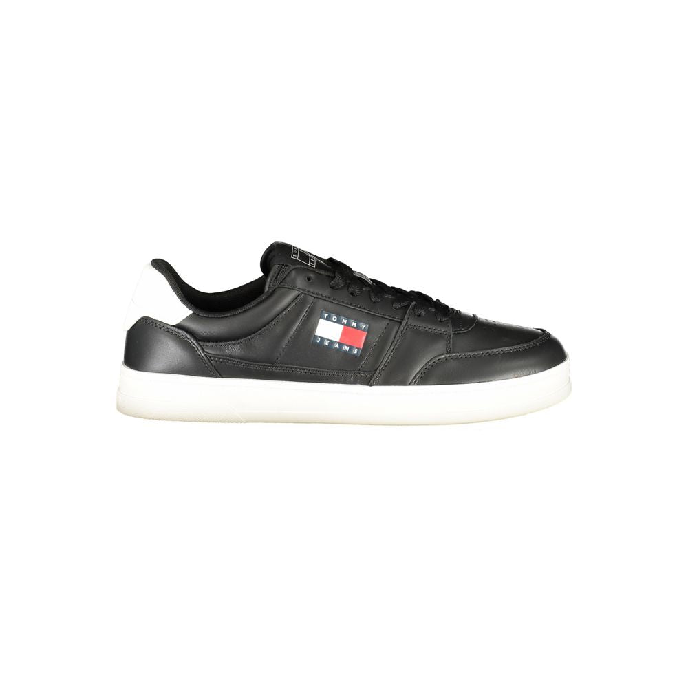 Tommy Hilfiger Zwarte Leren Heren Sneaker