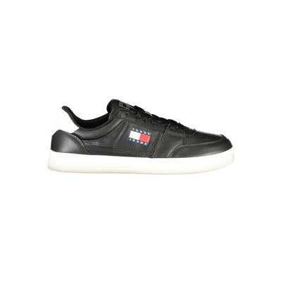 Tommy Hilfiger Zwarte Leren Heren Sneaker