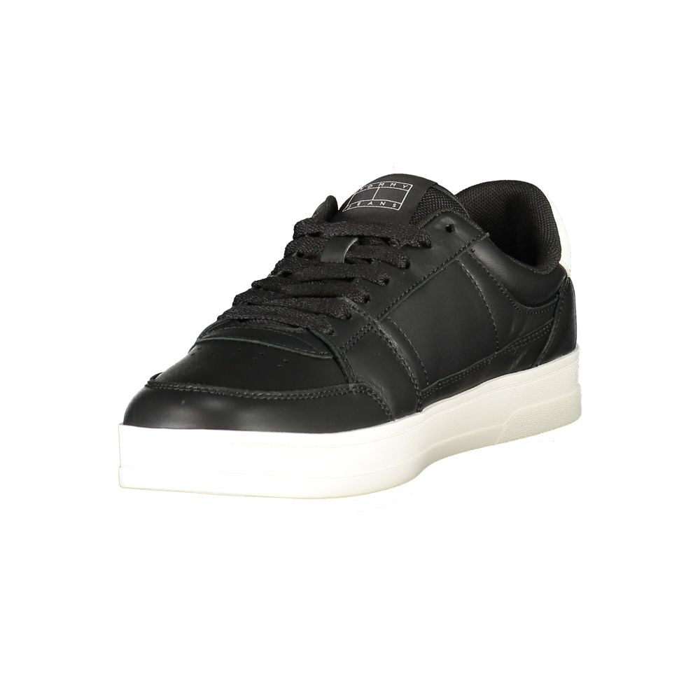 Tommy Hilfiger Zwarte Leren Heren Sneaker