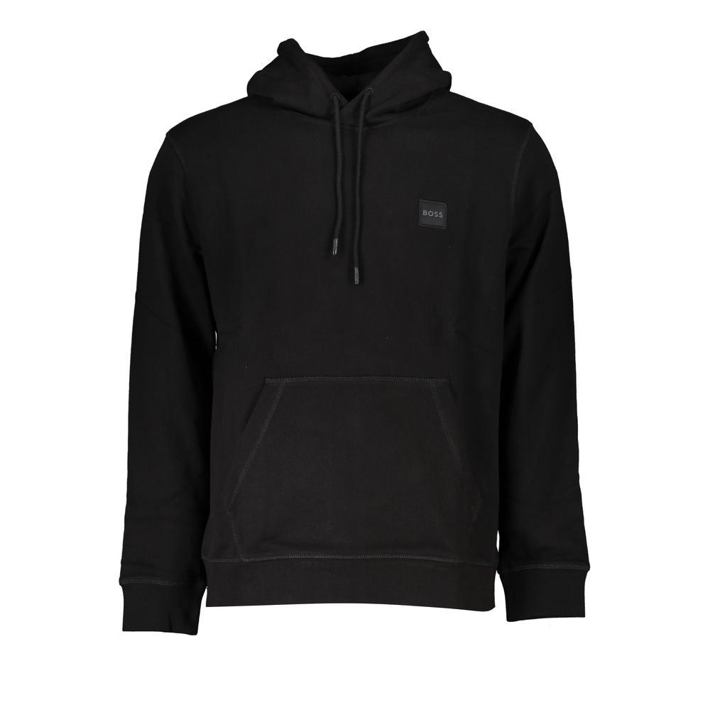 Pull à capuche en coton noir Hugo Boss pour homme