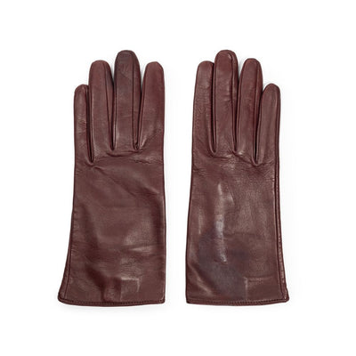 Gants en cuir bordeaux Dolce &amp; Gabbana