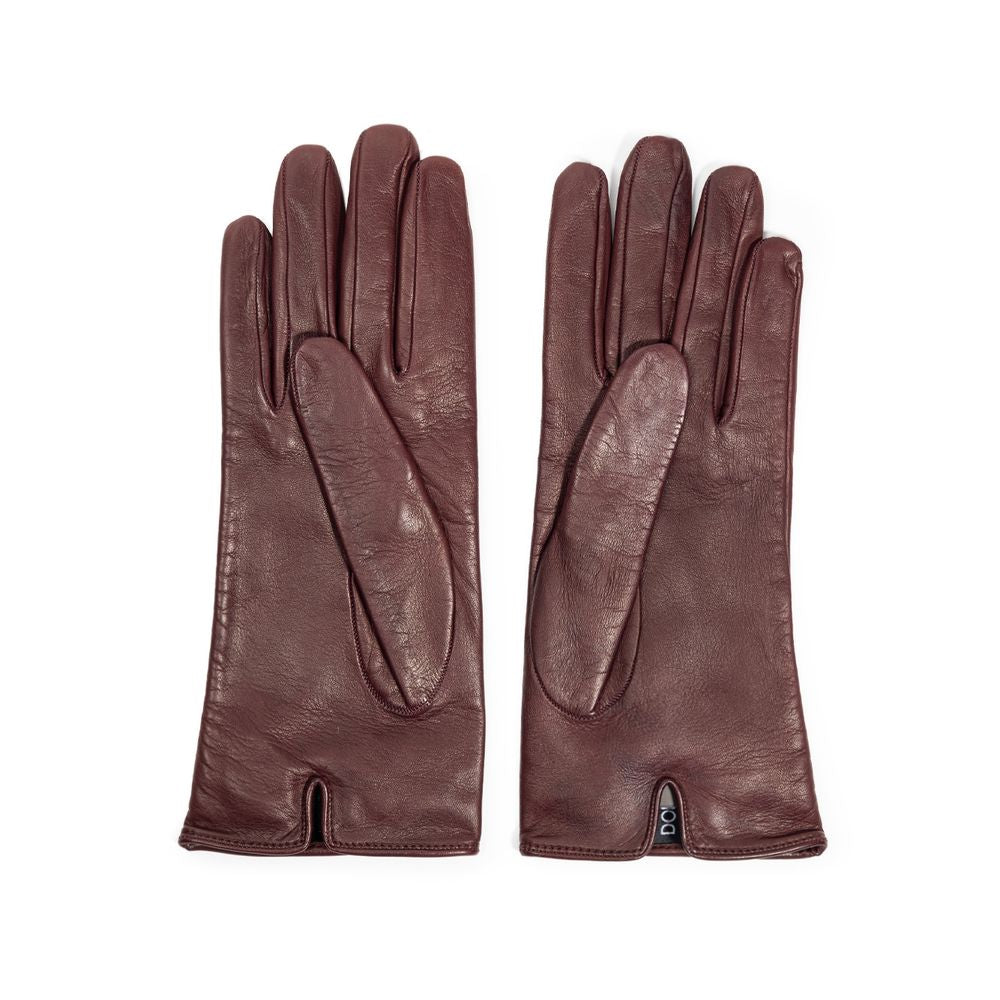 Gants en cuir bordeaux Dolce &amp; Gabbana