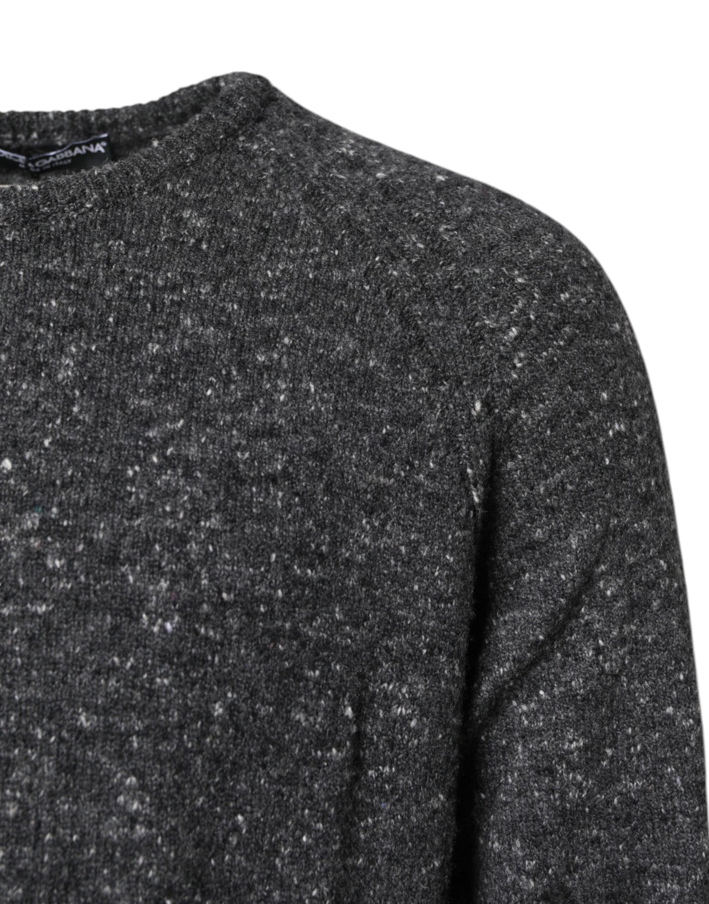 Pull col rond en laine grise Dolce &amp; Gabbana