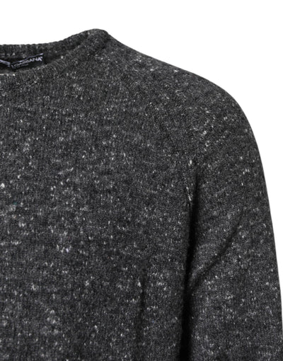 Pull col rond en laine grise Dolce &amp; Gabbana