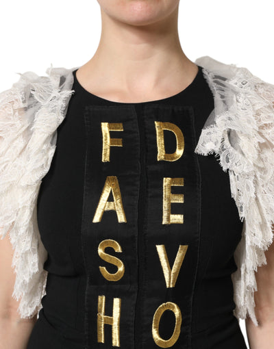 Robe courte noire à ornements Dolce &amp; Gabbana Fashion Devotion