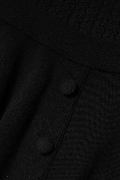 Dolce &amp; Gabbana Zwarte Kasjmier Lange Mouwen A-lijn Midi-jurk