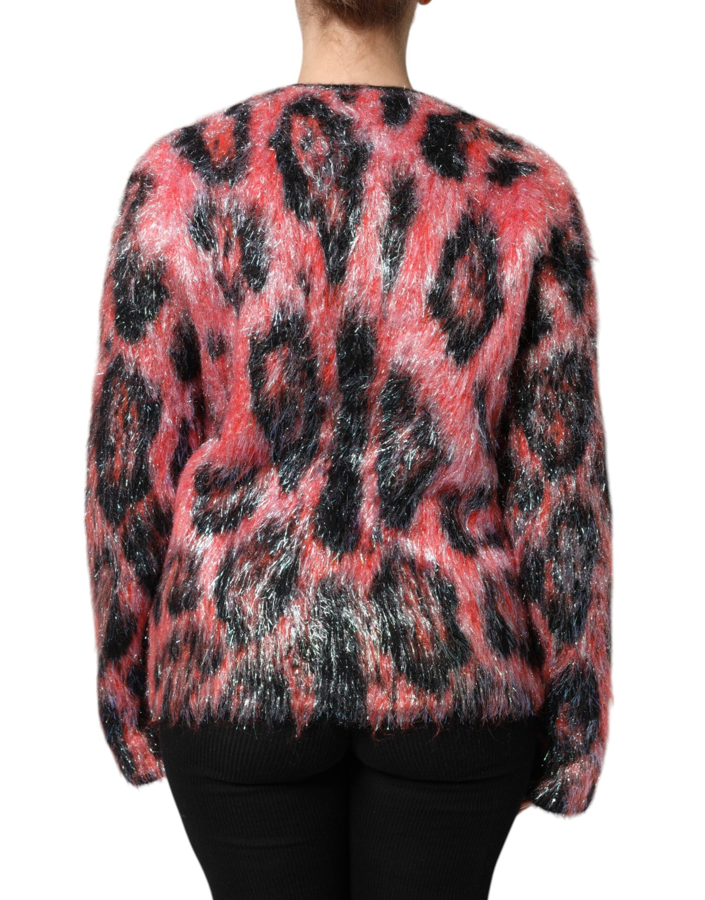 Pull cardigan boutonné en laine mohair rouge Dolce &amp; Gabbana