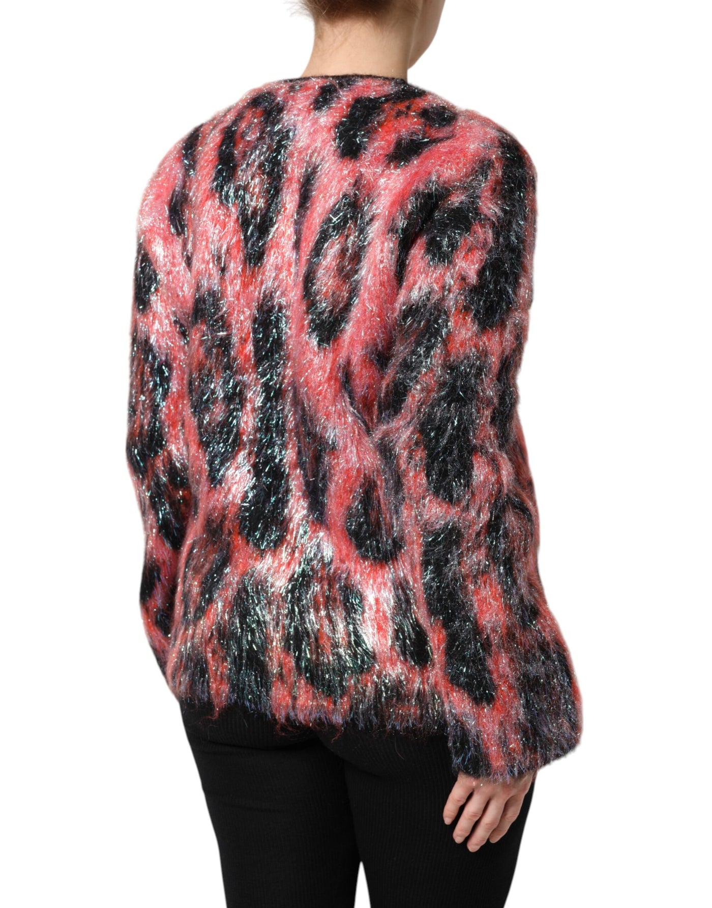 Pull cardigan boutonné en laine mohair rouge Dolce &amp; Gabbana