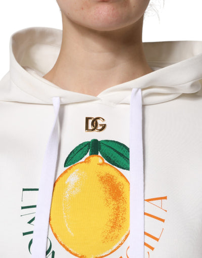 Dolce &amp; Gabbana Ivoorkleurige katoenen hoodie met print