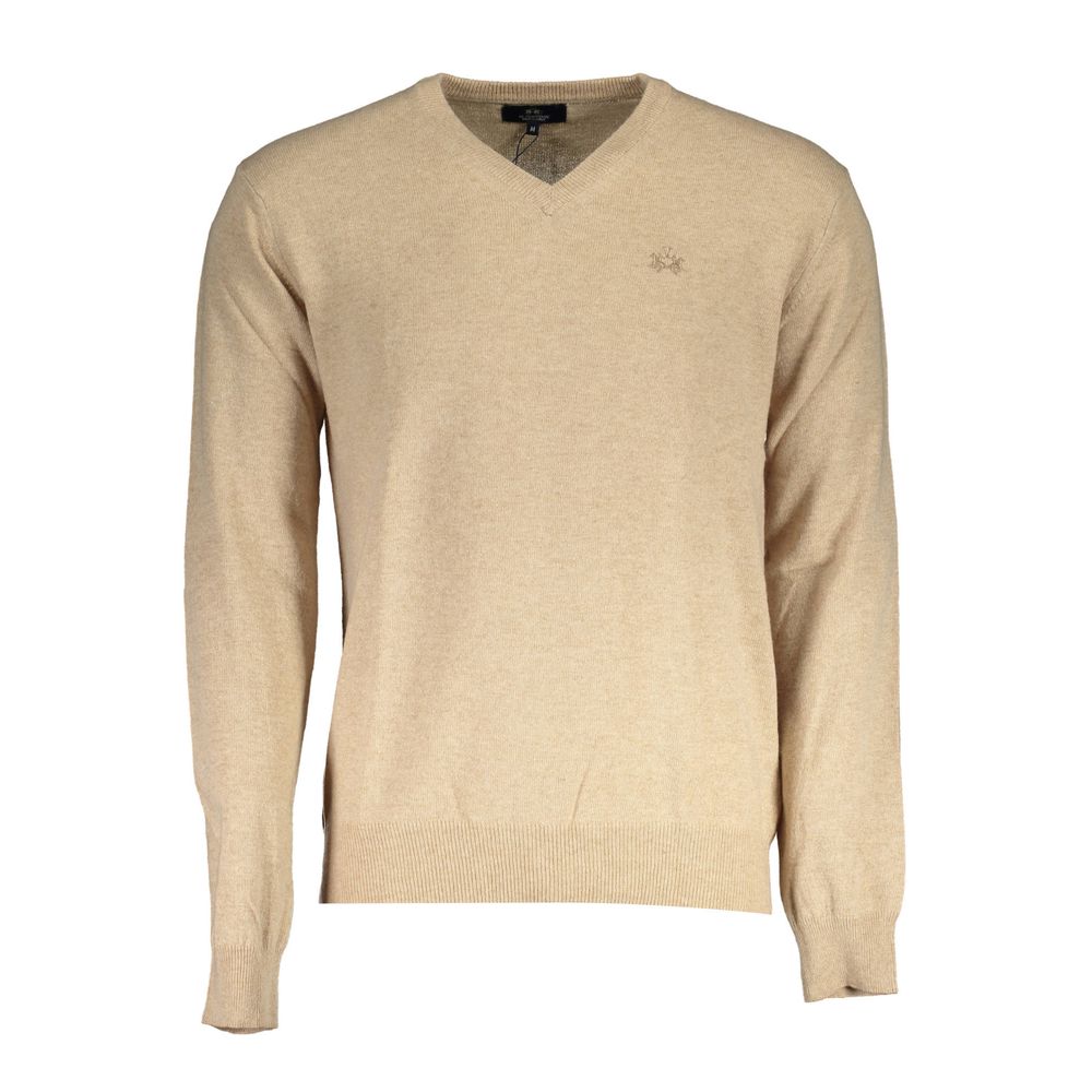 Pull homme en laine beige La Martina