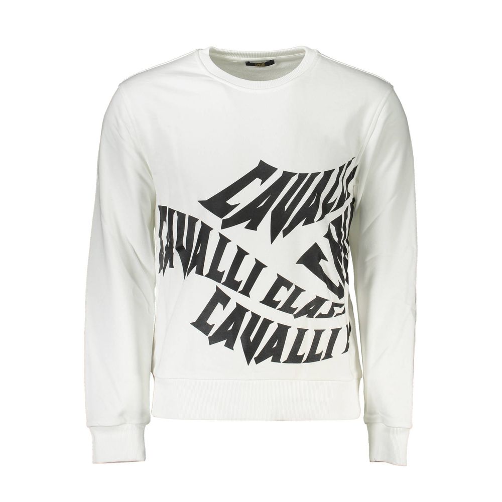 Pull Cavalli Class en coton blanc pour homme