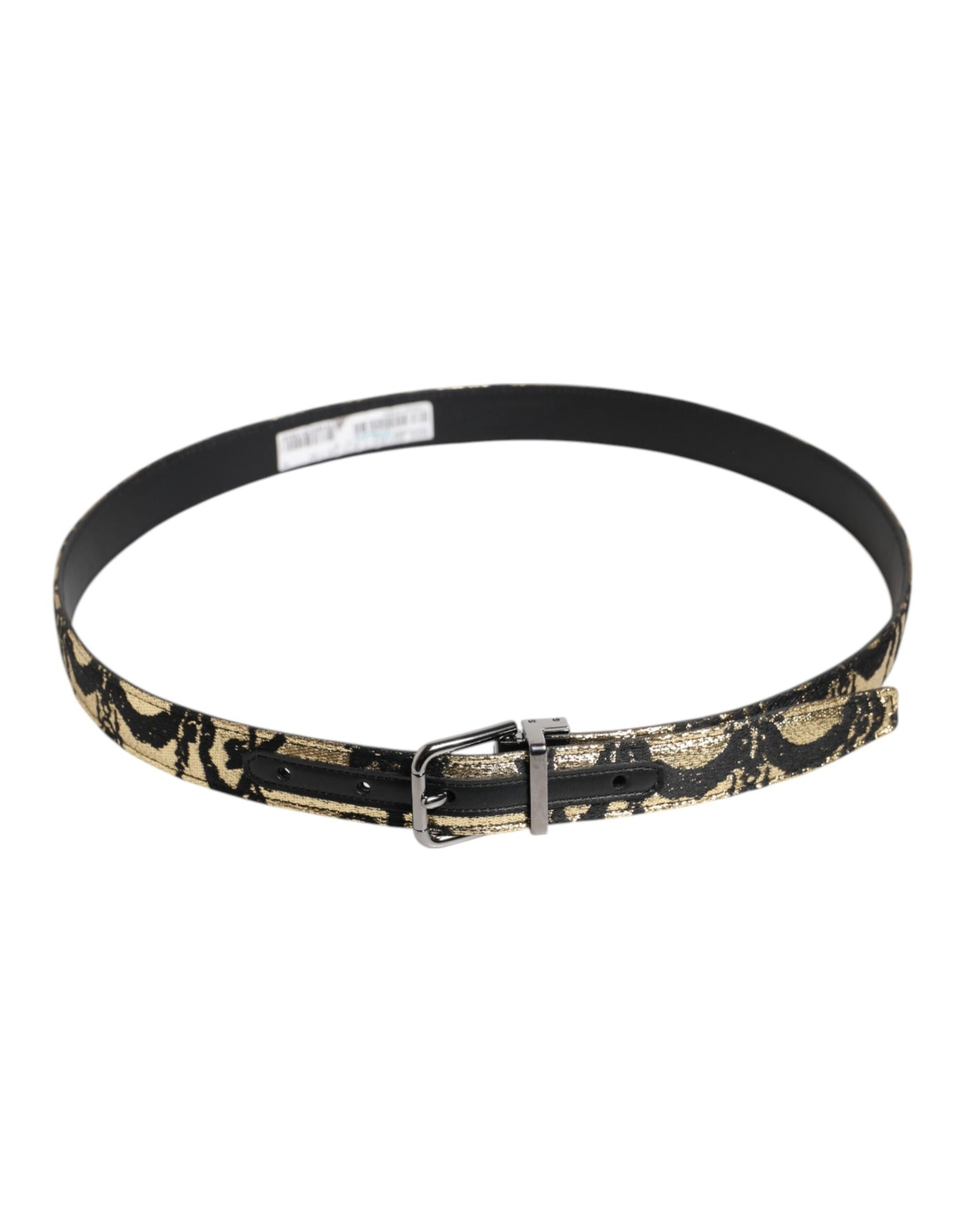 Ceinture Dolce &amp; Gabbana en cuir jacquard multicolore avec boucle en métal