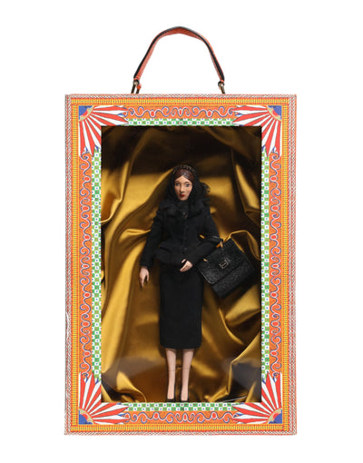 Dolce &amp; Gabbana Zwarte Jurk Keramiek Porselein Mode Leer Sicilië Poppen