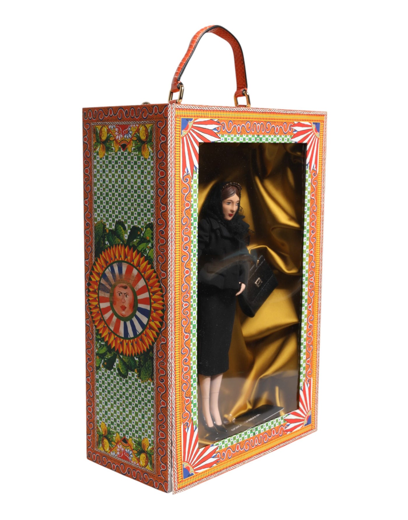 Dolce &amp; Gabbana Zwarte Jurk Keramiek Porselein Mode Leer Sicilië Poppen
