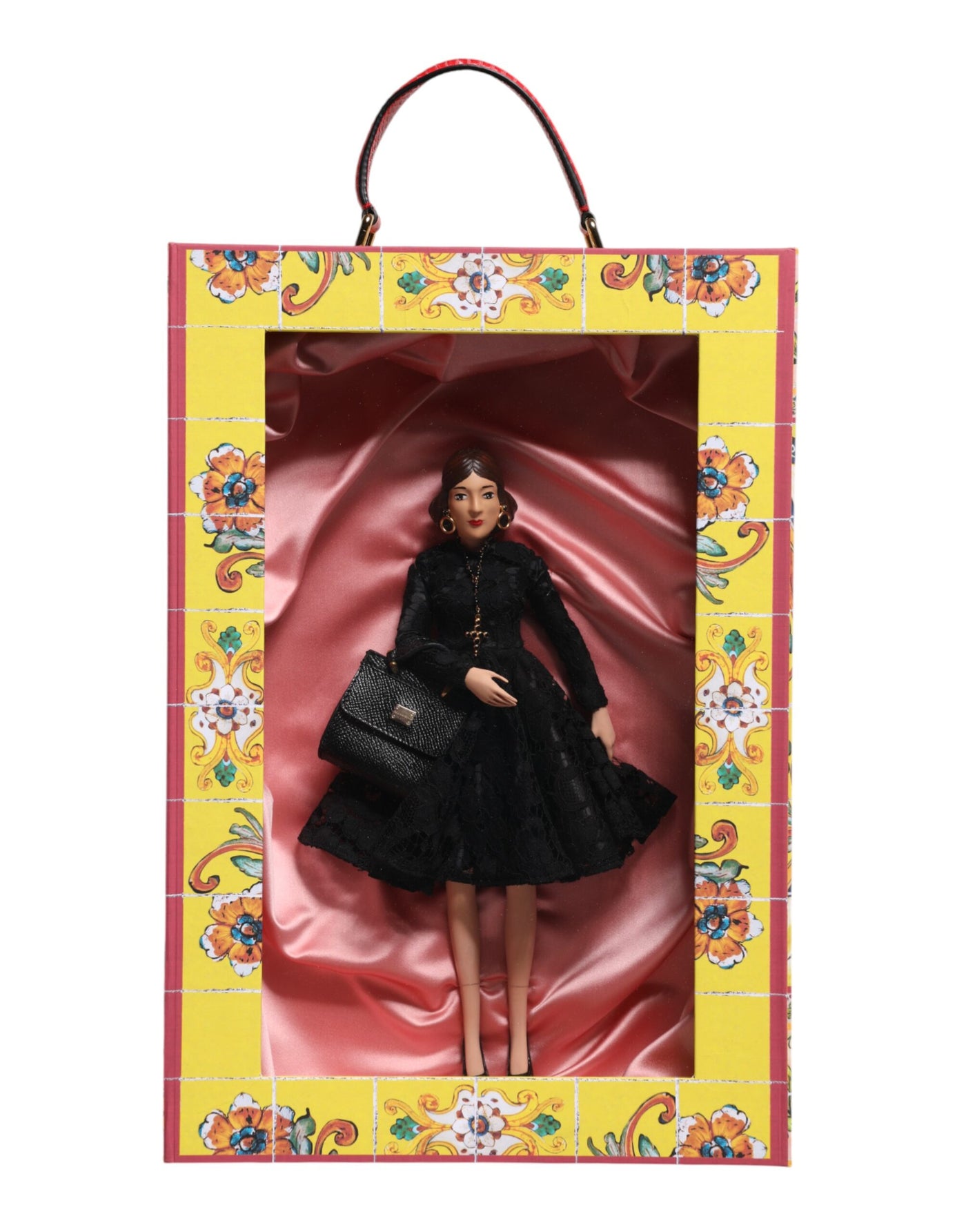 Dolce &amp; Gabbana Zwarte Jurk Keramiek Porselein Mode Leer Sicilië Poppen