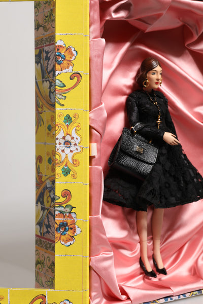 Dolce &amp; Gabbana Zwarte Jurk Keramiek Porselein Mode Leer Sicilië Poppen