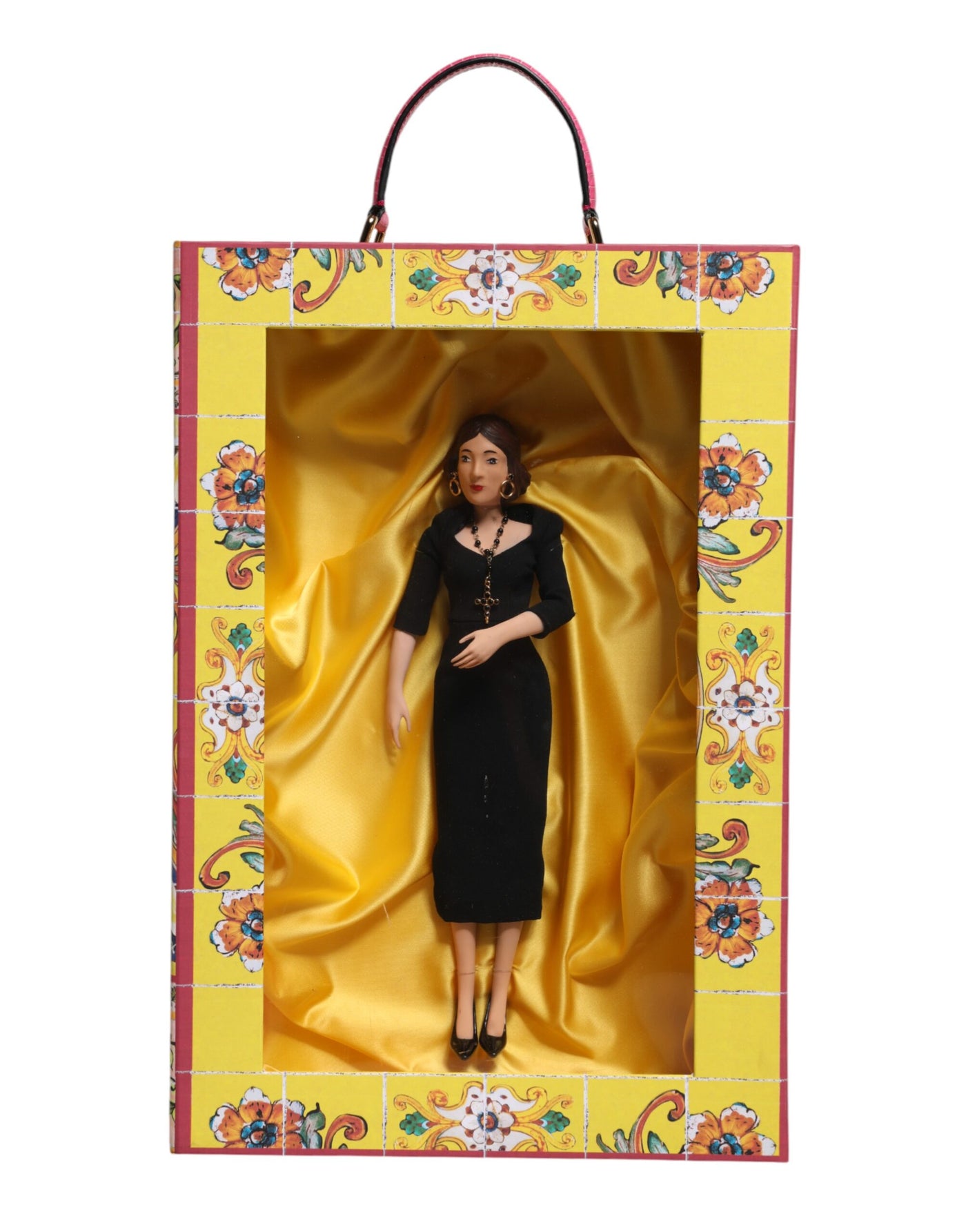 Dolce &amp; Gabbana Zwarte Jurk Keramiek Porselein Mode Leer Sicilië Poppen