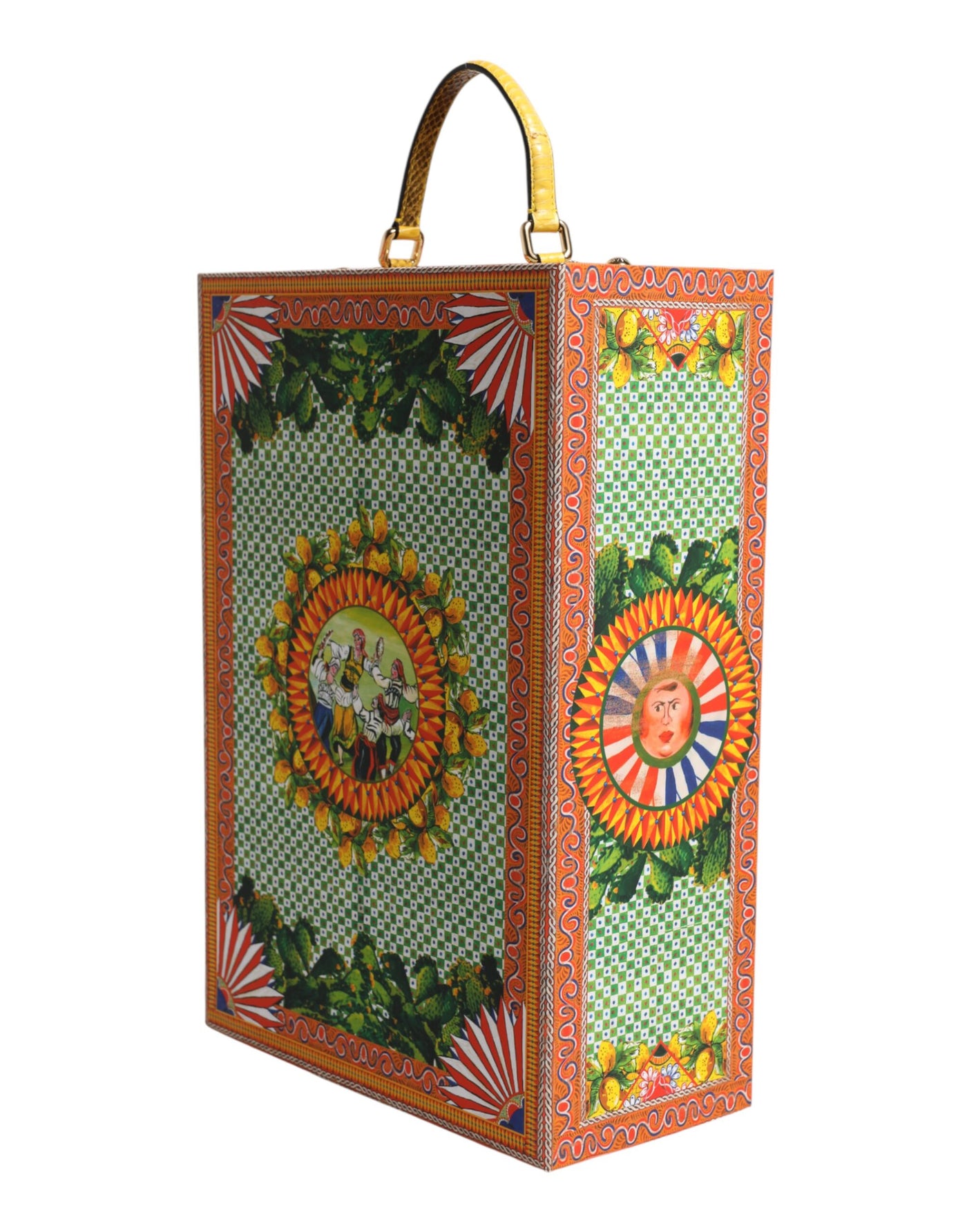 Dolce &amp; Gabbana Rode Jurk Keramiek Porselein Modedoos Leer Sicilië Poppen