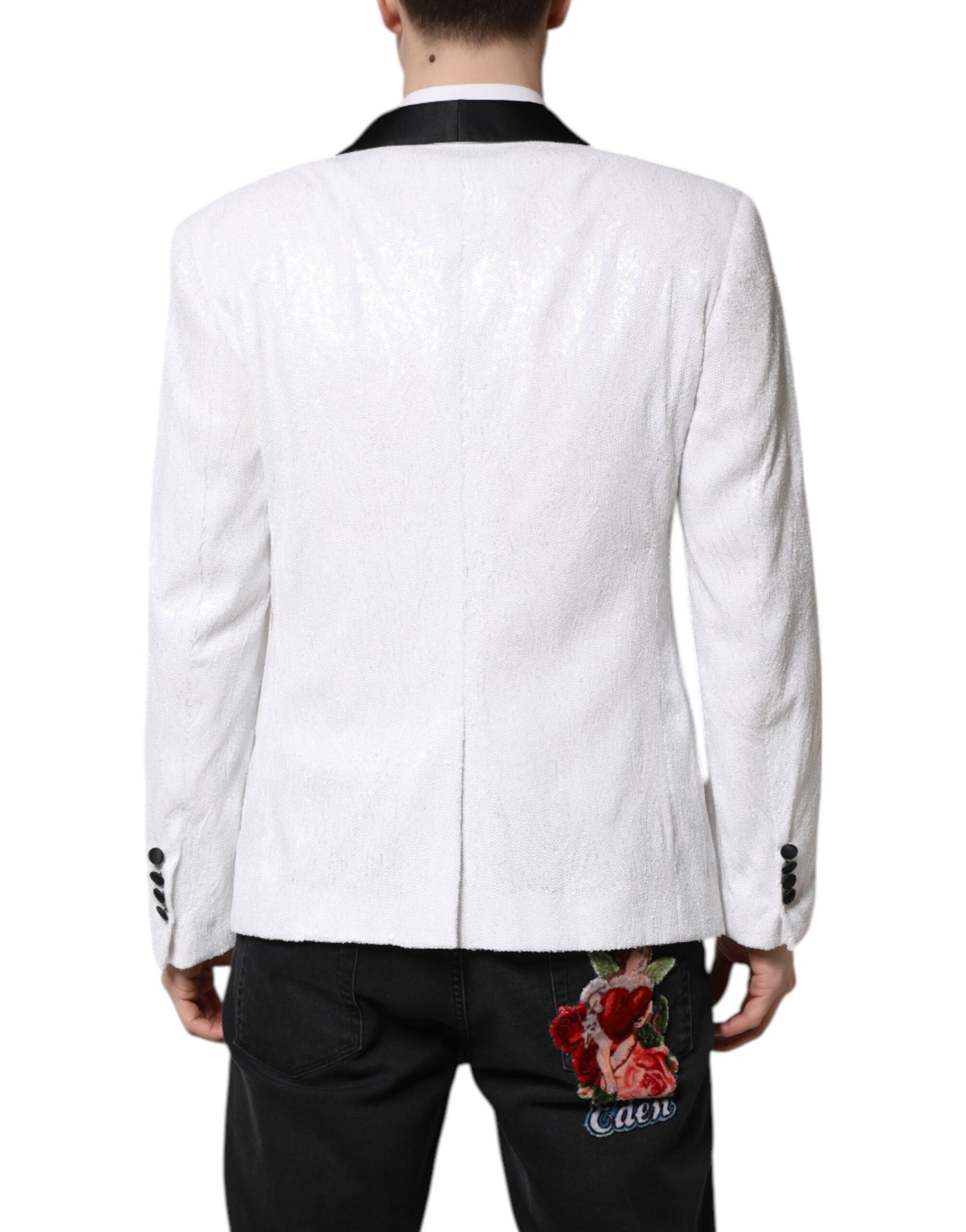 Blazer simple boutonnage en nylon blanc Dolce &amp; Gabbana
