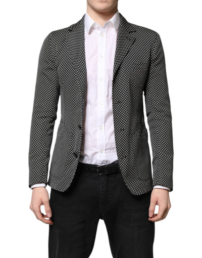 Blazer de costume pour homme Dolce &amp; Gabbana à motifs noirs et blancs