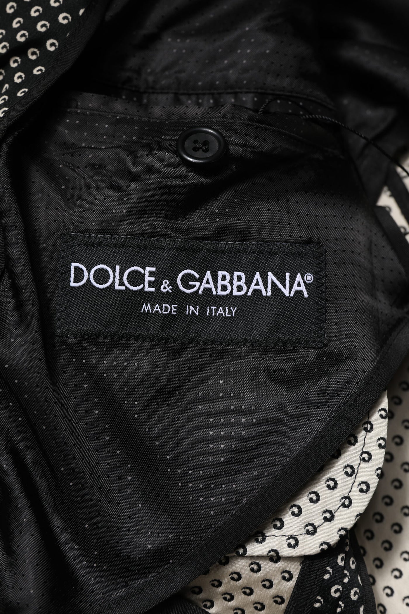 Blazer de costume pour homme Dolce &amp; Gabbana à motifs noirs et blancs