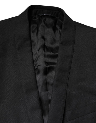 Blazer de costume simple boutonnage Dolce &amp; Gabbana noir doré