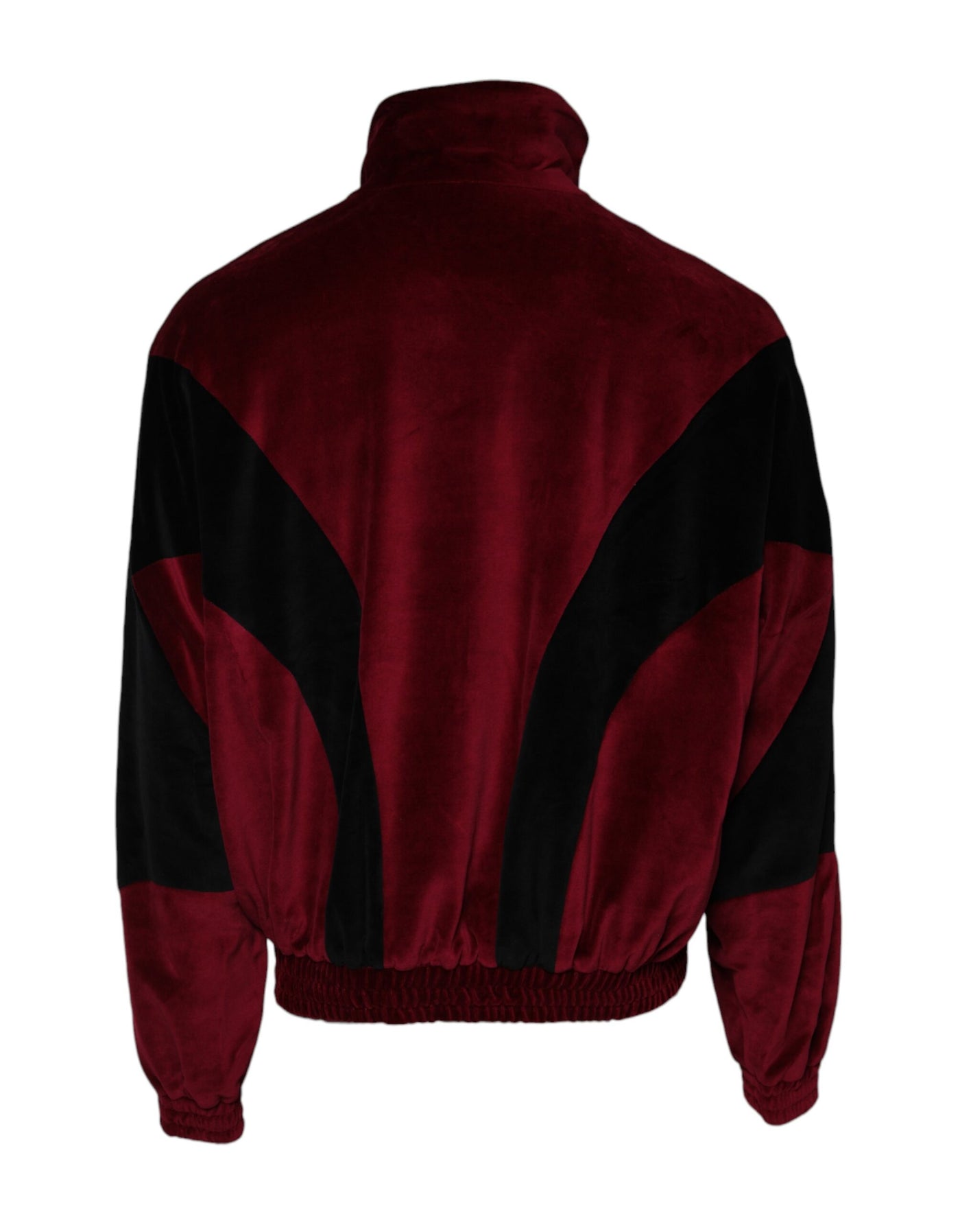 Veste bomber zippée en coton rouge et noir avec logo Dolce &amp; Gabbana