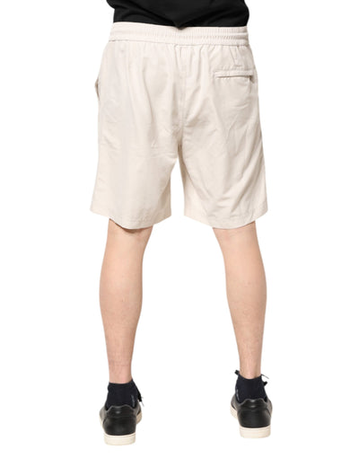 Brunello Cucinelli Off White Logo Heren Bermuda Sweatshorts Shorts