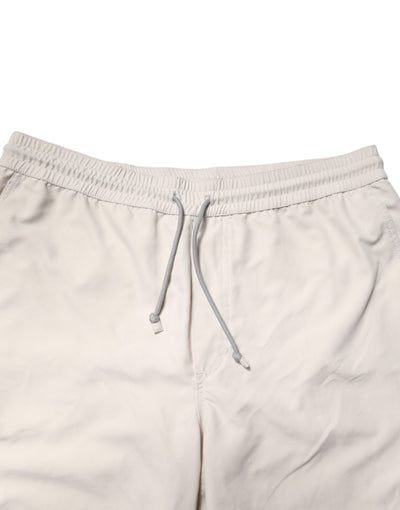 Brunello Cucinelli Off White Logo Heren Bermuda Sweatshorts Shorts