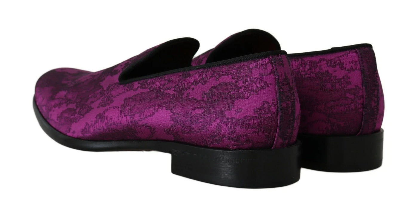 Dolce &amp; Gabbana paarse jacquard loafers formele schoenen