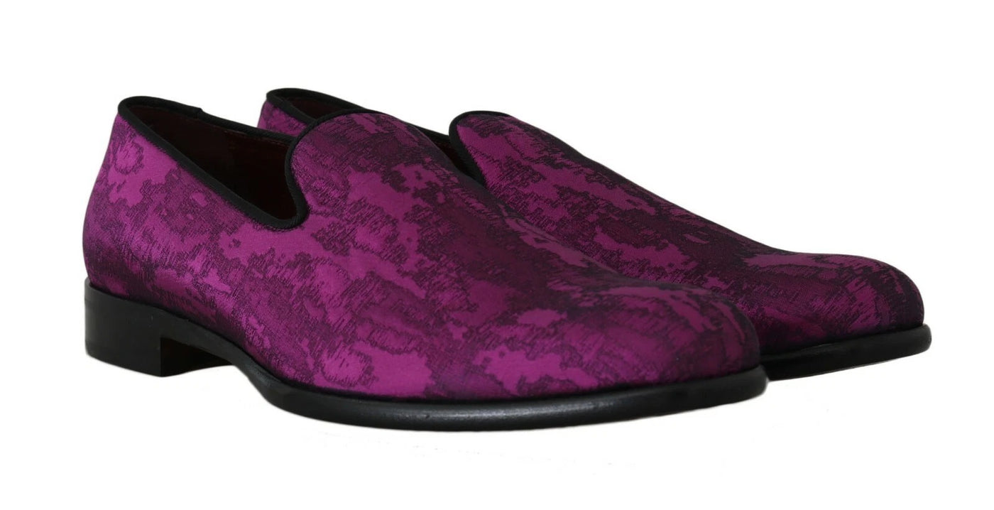 Dolce &amp; Gabbana paarse jacquard loafers formele schoenen