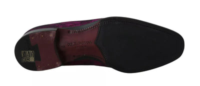 Dolce &amp; Gabbana paarse jacquard loafers formele schoenen