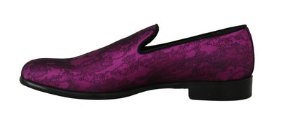 Dolce &amp; Gabbana paarse jacquard loafers formele schoenen