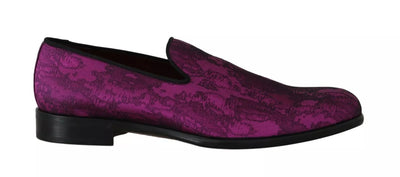 Dolce &amp; Gabbana paarse jacquard loafers formele schoenen