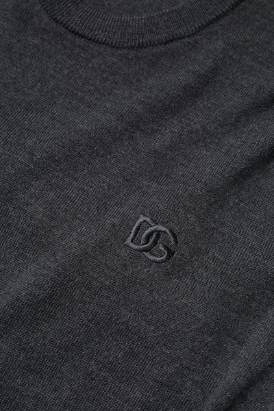 Pull en laine grise avec logo Dolce &amp; Gabbana pour homme