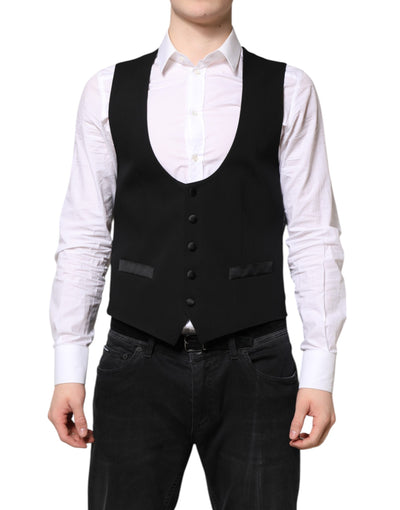 Robe gilet en laine noire Dolce &amp; Gabbana
