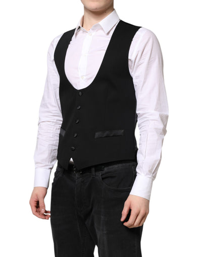 Robe gilet en laine noire Dolce &amp; Gabbana