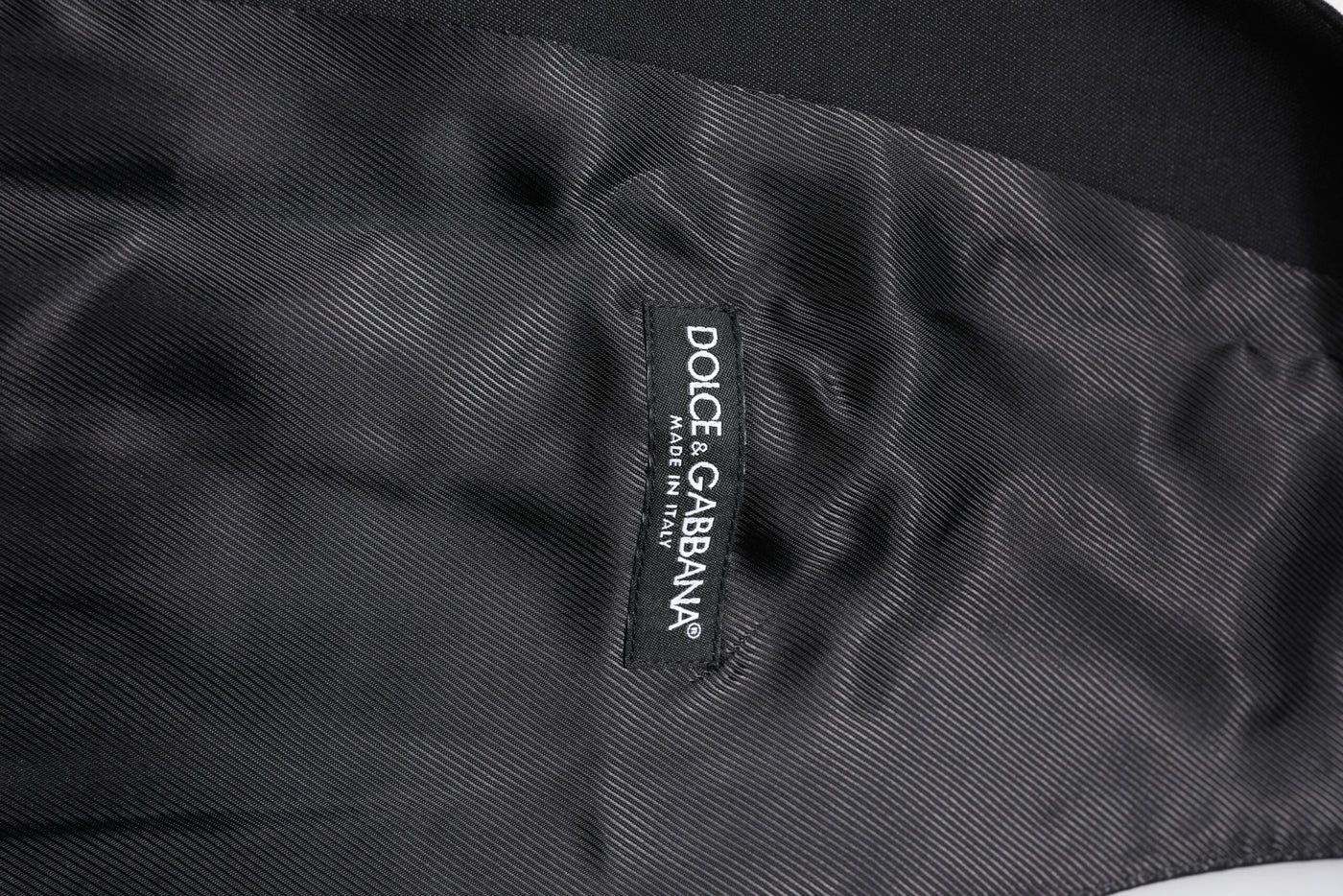 Dolce &amp; Gabbana Zwarte Wollen Vestjurk Formeel Vest