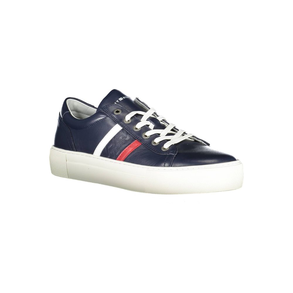 Tommy Hilfiger blauwe leren herensneaker