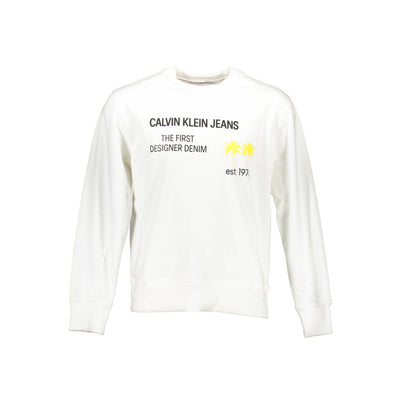 Calvin Klein White Cotton Unisex Sweatshirt