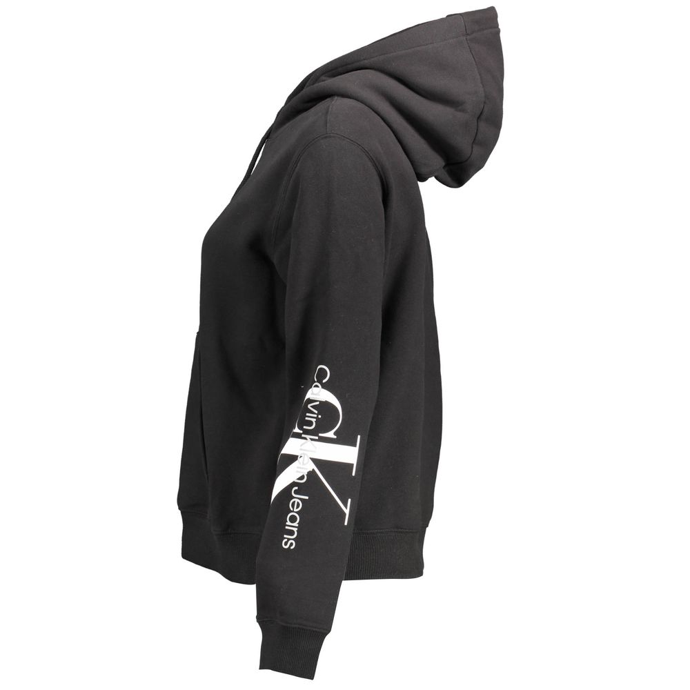 Sweat-shirt noir en coton pour femme Calvin Klein