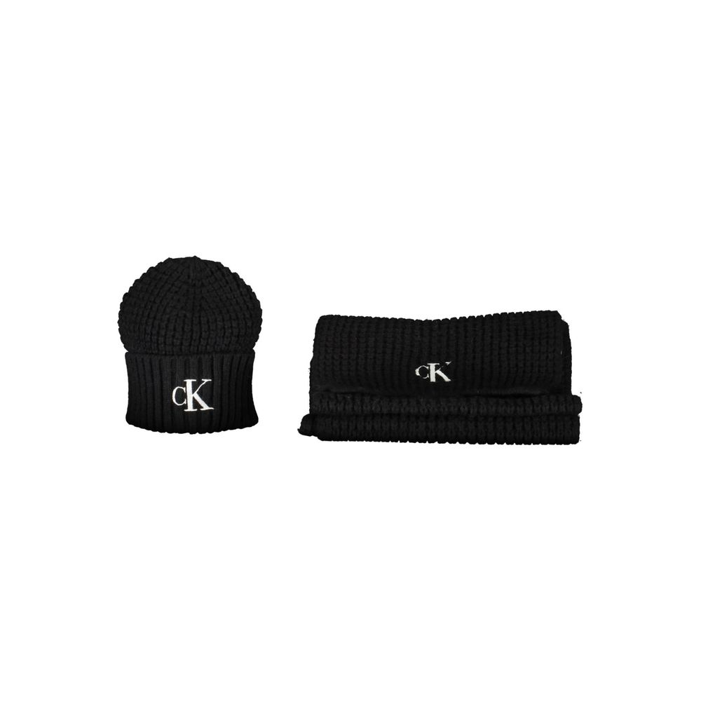 Ensemble d'écharpes Calvin Klein en alpaga noir pour femme
