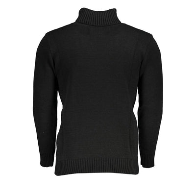 Pull col roulé brodé élégant US Grand Polo