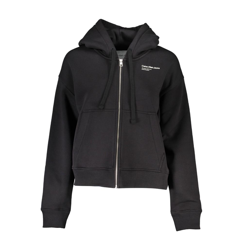Calvin Klein Strakke Fleece Sweatshirt met Capuchon en Borduurwerk