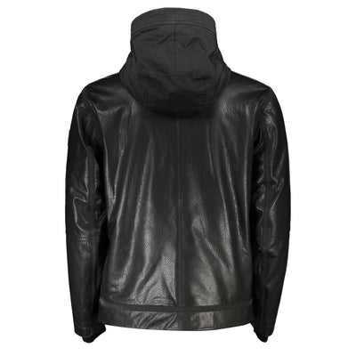 Veste en cuir noir Hugo Boss pour homme
