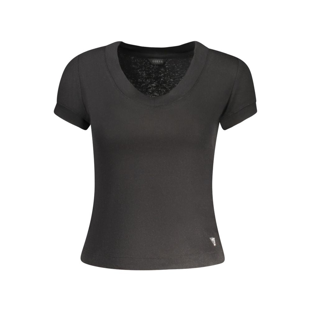 T-shirt Guess Jeans noir en polyester pour femme
