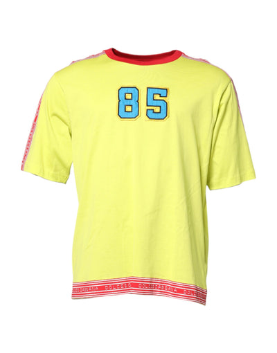 Dolce & Gabbana Green Cotton 85 Patch Crew Neck T-shirt
