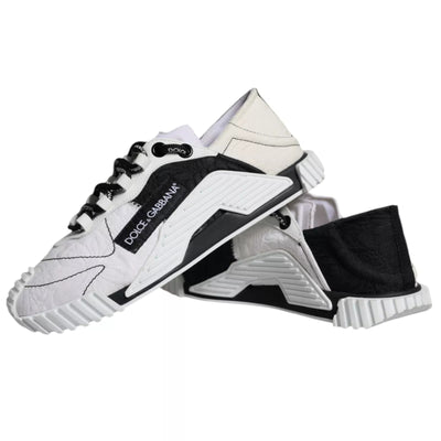 Dolce &amp; Gabbana Witte Zwarte Lage NS1 Sneakers Schoenen